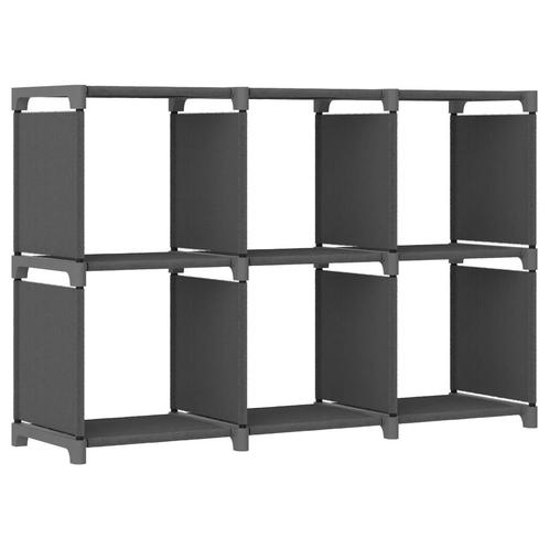 vidaXL Kast met 6 vakken 103x30x72,5 cm stof grijs, Huis en Inrichting, Kasten | Boekenkasten, Nieuw, Verzenden