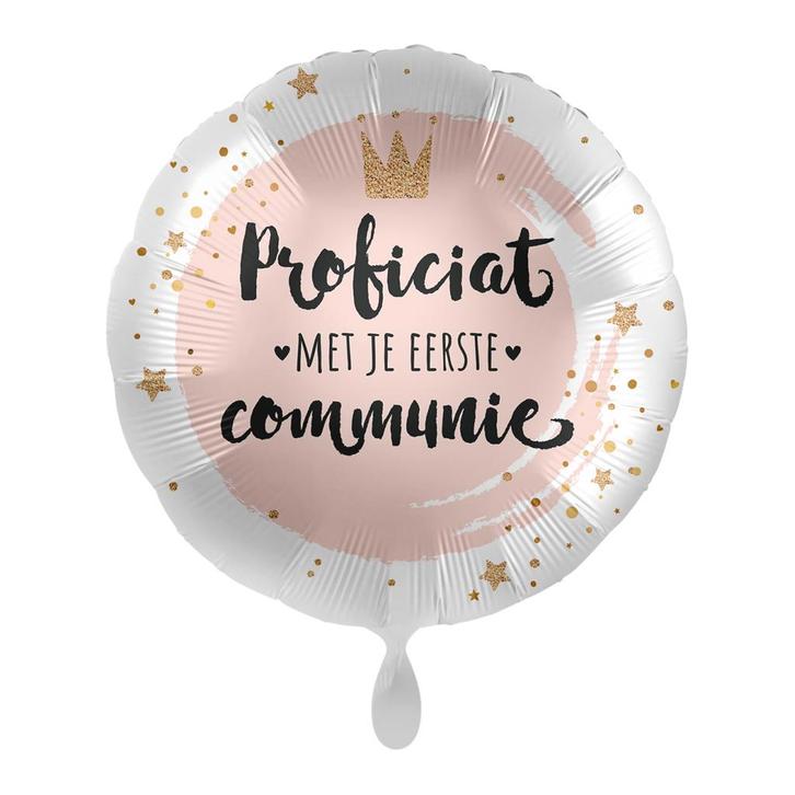 Communie Helium Ballon Goud Roze Meisje Leeg 43cm, Hobby en Vrije tijd, Feestartikelen, Nieuw, Verzenden