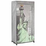 vidaXL Kledingkast New York 75x45x160 cm stof, Huis en Inrichting, Verzenden, Nieuw