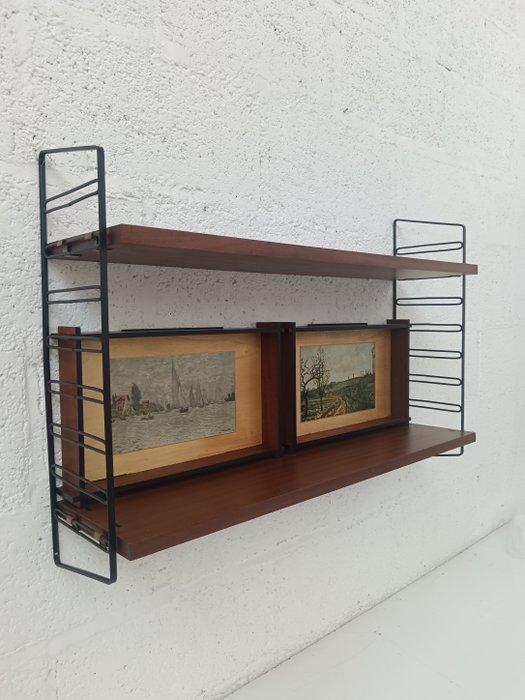 Boekenkast - Metaal, Hout - Wandkast en twee geschilderde, Antiek en Kunst, Kunst | Designobjecten