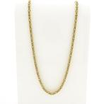 Gouden vierkante koningsketting met diamant; 0,48 ct., Handtassen en Accessoires, Gebruikt, Overige kleuren, Ophalen of Verzenden