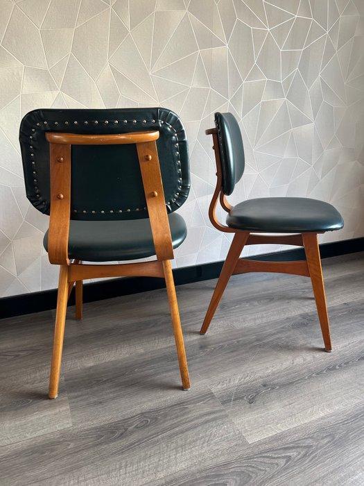 Stoel - Beuken - Twee vintage jaren 60 stoeltjes, Antiek en Kunst, Kunst | Designobjecten