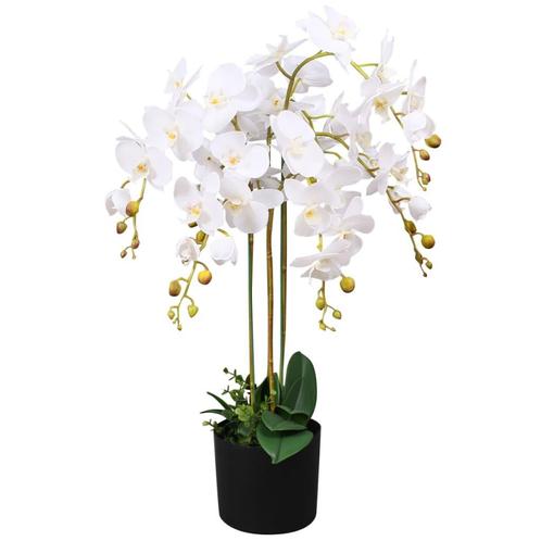 vidaXL Kunstplant met pot orchidee 75 cm wit, Maison & Meubles, Accessoires pour la Maison | Plantes & Fleurs artificielles, Envoi