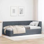vidaXL Hoek Bed Frame met hoofdeinde Donkergrijs 100 x 200, Huis en Inrichting, Slaapkamer | Bedden, Verzenden, Nieuw