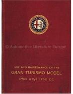 1928 ALFA ROMEO 1750 GRAN TURISMO 6C 17/85 INSTRUCTIEBOEKJE