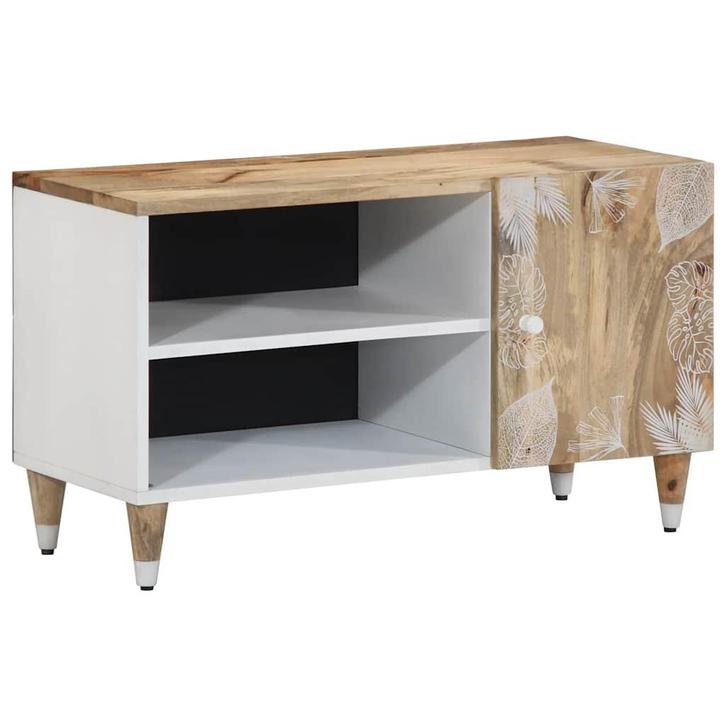 vidaXL Tv-meubel 80x31,5x46 cm massief mangohout, Huis en Inrichting, Woonaccessoires | Cd- en Dvd-rekken, Nieuw, Verzenden