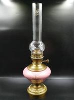 Lampe à pétrole - Laiton, Porcelaine - Matador, Antiek en Kunst