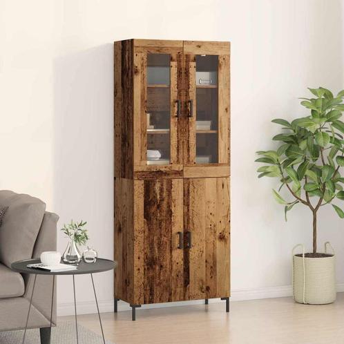 vidaXL Highboard 2 pcs Oud hout 69.5 x 34 x 180 cm Bewerkt, Huis en Inrichting, Kasten | Dressoirs, Nieuw, Verzenden