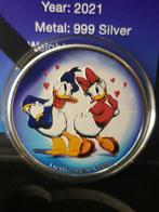 Niue. 2 Dollars 2021 Donald & Daisy - Heart Blue Love, 1 Oz, Postzegels en Munten