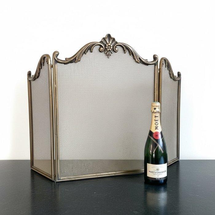 Accessoire de cheminée - Pare-feu pliant et élégant - Laiton, Antiek en Kunst, Curiosa en Brocante