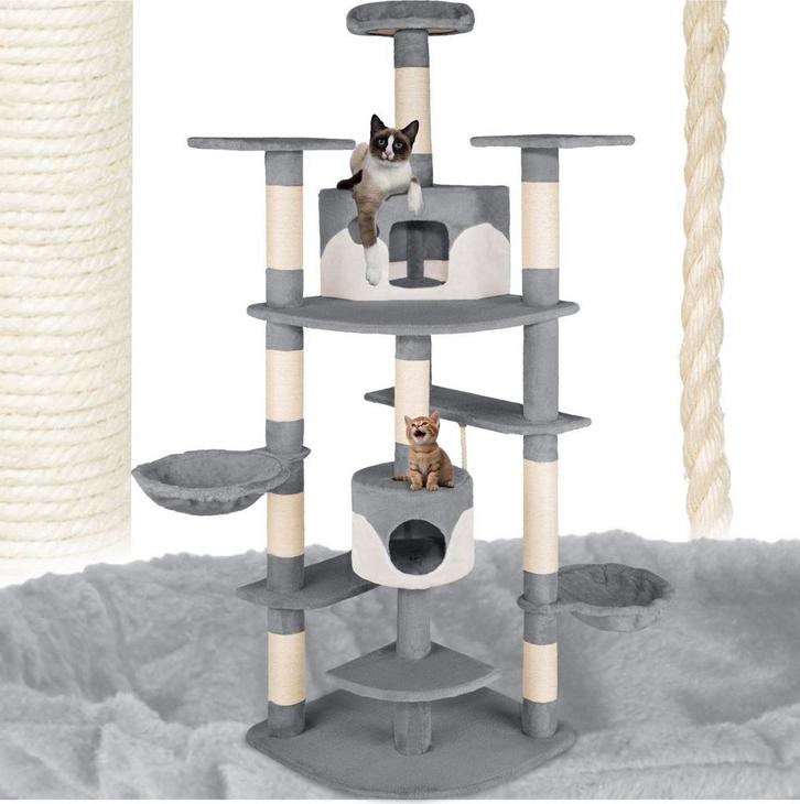 Krabpaal voor katten - Kattenkrabpaal - 201 cm - Grijs - Tec, Dieren en Toebehoren, Krabmeubelen, Nieuw, Verzenden