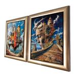 Ksavera - Surrealism DS0719 - diptych in gold frame, Huis en Inrichting, Nieuw