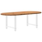 vidaXL Eettafel 220x100x74 cm ovaal massief eikenhout, Huis en Inrichting, Tafels | Eettafels, Verzenden, Nieuw