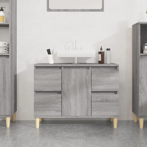 vidaXL Meuble dévier sonoma gris 80x33x60 cm bois, Maison & Meubles, Tables | Coiffeuses, Neuf, Envoi