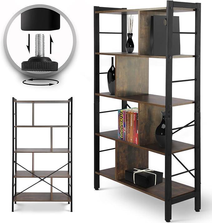 Boekenkast - Boekenrek - Industrieel - 79x30x155cm - Bruin /, Huis en Inrichting, Woonaccessoires | Overige, Nieuw, Verzenden