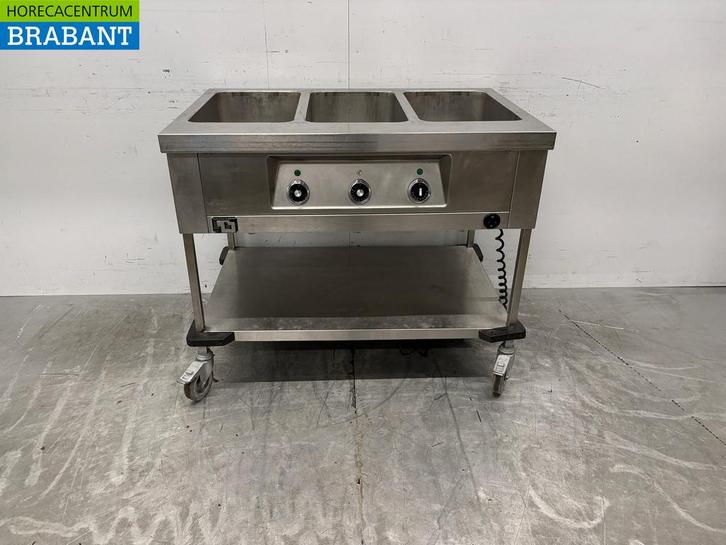 Acier inoxydable Blanco Mobile Bain Marie 3 x 1/1 GN 230V, Zakelijke goederen, Horeca | Keukenapparatuur, Verzenden