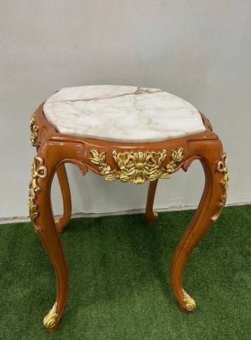 Tafel - Prachtige antieke Franse barok zijtafel met marmeren