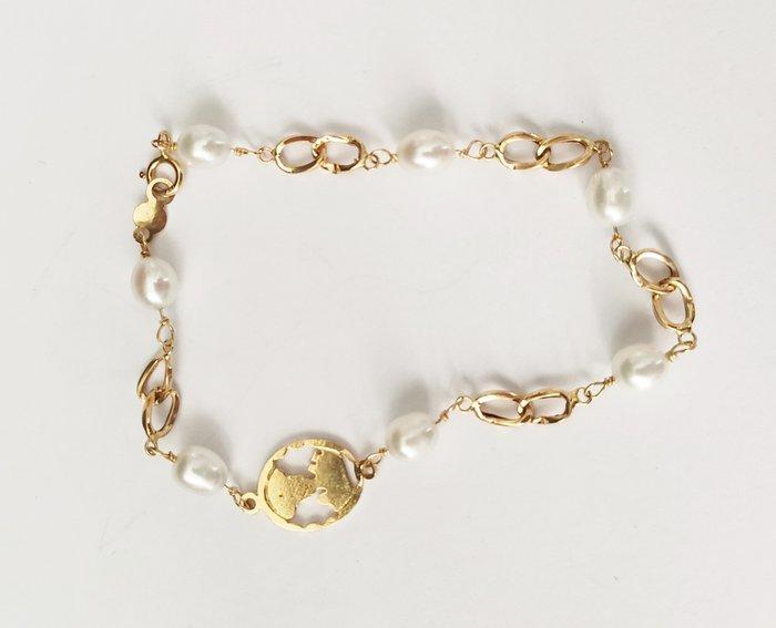 Armband - 18 karaat Geel goud Parel, Handtassen en Accessoires, Armbanden