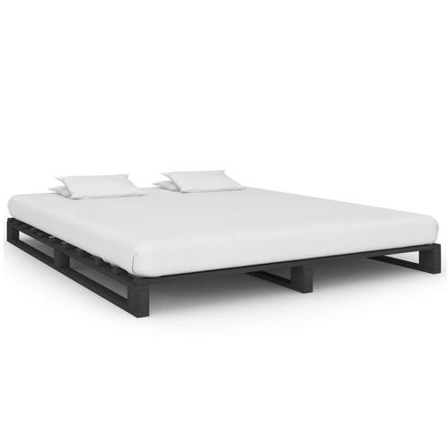 vidaXL Cadre de lit de palette Gris 180x200 cm Bois de, Maison & Meubles, Chambre à coucher | Lits, Neuf, Envoi