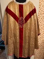 Oude gotische chasuble - Borduurwerk - Orfroi - Gallon moiré