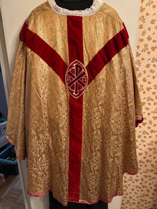 Oude gotische chasuble - Borduurwerk - Orfroi - Gallon moiré, Antiek en Kunst, Kunst | Niet-Westerse kunst