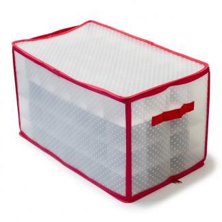 Kerstballen opbergbox | 52.5 x 30 x 30 centimeter (Rood/Wit) disponible aux enchères