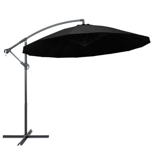 vidaXL Zweefparasol met aluminium paal 3 m zwart, Tuin en Terras, Parasols, Nieuw, Verzenden