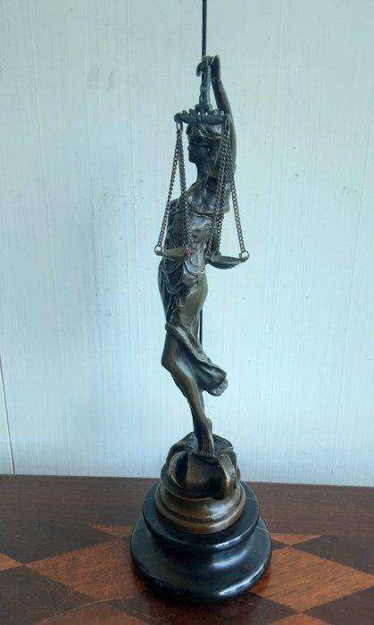 Statue, Vrouwe Justitia - 23 cm - Bronze, Marbre, Antiek en Kunst, Curiosa en Brocante