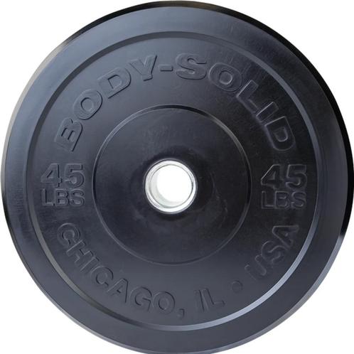Body-Solid Chicago Extreme Zwarte Olympische Bumperplates 25, Sport en Fitness, Fitnessmaterialen, Nieuw, Verzenden