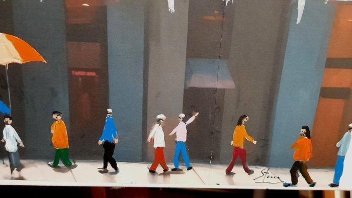 Giorgio Stocco - Rainy day 46-opera unica, Antiquités & Art, Art | Peinture | Moderne