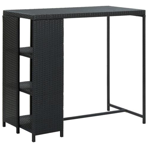 vidaXL Bartafel met opbergrek 120x60x110 cm poly rattan, Maison & Meubles, Tables | Tables à manger, Envoi