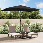 vidaXL Parasol met metalen paal 300x200 cm zwart, Tuin en Terras, Verzenden, Nieuw