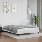 vidaXL Cadre de lit avec tête de lit Blanc 140x200 cm, Maison & Meubles, Neuf, Verzenden