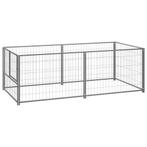 vidaXL Hondenkennel 200x100x70 cm staal zilverkleurig, Dieren en Toebehoren, Verzenden, Nieuw
