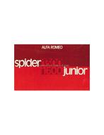 1974 ALFA ROMEO SPIDER JUNIOR 1.3 / 1.6 BROCHURE NEDERLANDS