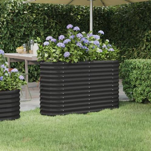 vidaXL Plantenbak 114x40x68 cm gepoedercoat staal, Jardin & Terrasse, Pots de fleurs, Envoi