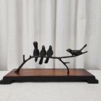 sculptuur, Vogels op tak - 19 cm - Brons, Hout, Antiek en Kunst