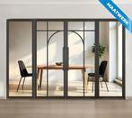 Dubbele stalen taatsdeur met glaspanelen Zwart 5 Vlaks rond, Overige typen