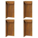 vidaXL Slakkenhekje 4 pcs Roestig 10 x 10 x 25 cm, Tuin en Terras, Verzenden, Nieuw