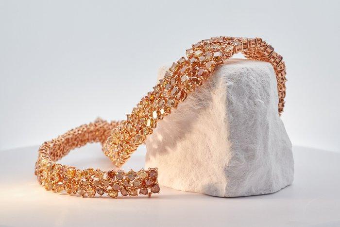 Parure - 18 carats Or rose Jaune mixte Diamant (Couleur, Handtassen en Accessoires, Antieke sieraden