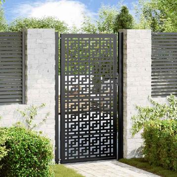 vidaXL Poort met kruisontwerp 105x180 cm staal zwart, Tuin en Terras, Tuinpoorten, Verzenden, Nieuw