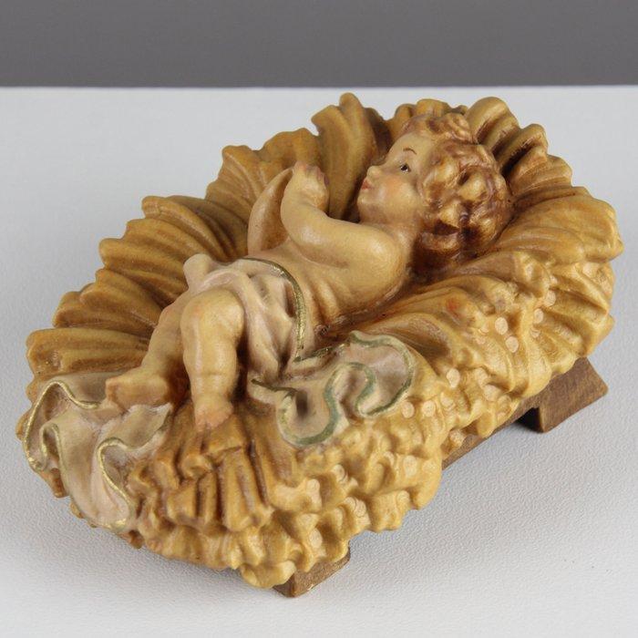 Lepi - Val Gardena - Snijwerk, Jezus in Kribbe - 4 cm - Hout, Antiek en Kunst, Antiek | Boeken en Manuscripten
