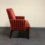 Landelijke fauteuil / eetkamerstoel, Bordeau rood velours -, Huis en Inrichting, Fauteuils, Gebruikt