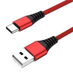 Nylon USB Type-C Kabel - USB Type-C naar USB-A kabel - 0.25m, Telecommunicatie, Mobiele telefoons | Toebehoren en Onderdelen, Nieuw