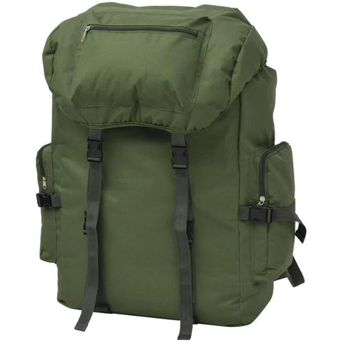 vidaXL Rugzak legerstijl 65 L groen, Handtassen en Accessoires, Tassen | Rugtassen, Nieuw, Verzenden
