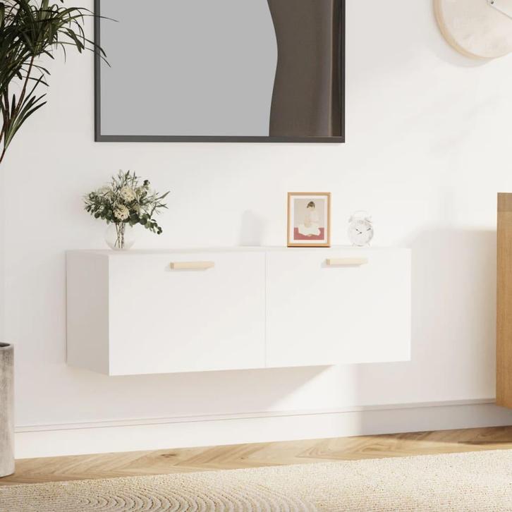 Wandkast 100cm Wit | Tweede Kansje | OP = OP, Huis en Inrichting, Tafels | Sidetables, 50 tot 100 cm, 25 tot 50 cm, Nieuw, Overige houtsoorten
