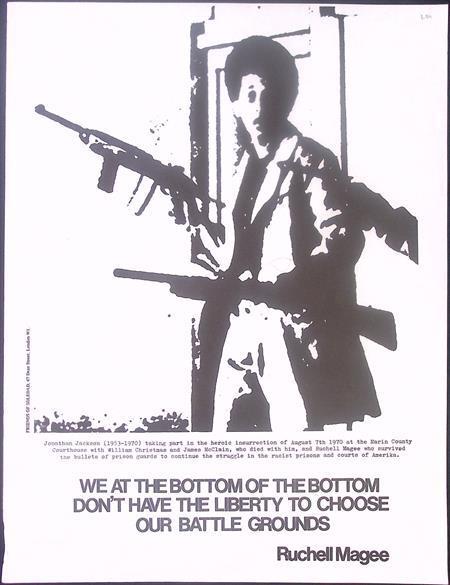 Jonathan Jackson tijdens een insurrectie op poster (Posters), Verzamelen, Posters, Nieuw, Overige onderwerpen, Met lijst, Verzenden
