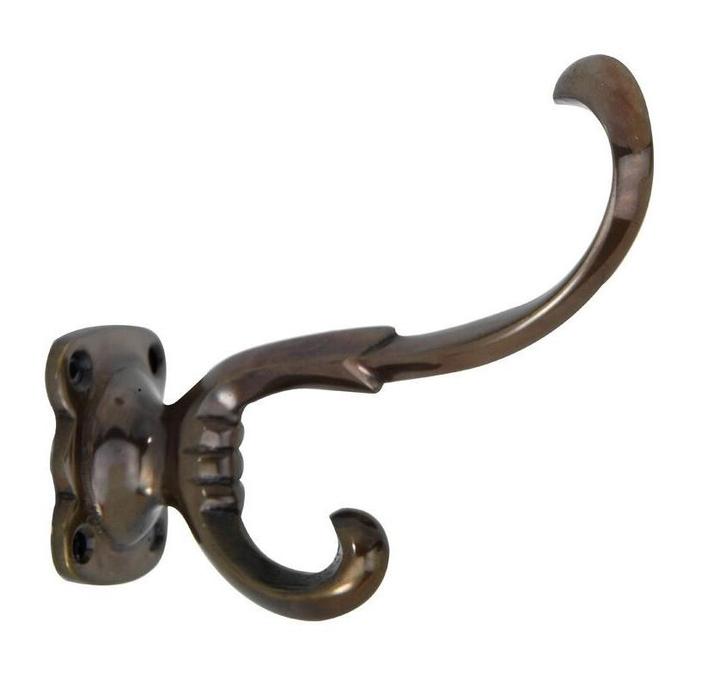 Hoedhaak Ross messing antiek brons, Doe-het-zelf en Bouw, Hang- en Sluitwerk, Klink of Kruk, Nieuw, Overige materialen