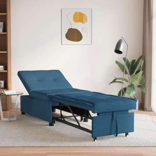 vidaXL Slaapbank 3-in-1 Uittrek Ontwerp Blauw Stof, Huis en Inrichting, Zetels | Zetels, Nieuw, Verzenden