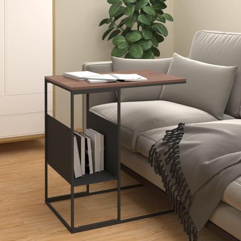 vidaXL Bijzettafel 55x36x59,5 cm bewerkt hout zwart, Huis en Inrichting, Tafels | Salontafels, Nieuw, Verzenden